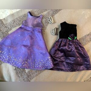 American girl bundle of 2 dresses and tiaras